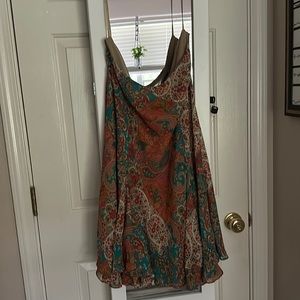 colorful paisley long float skirt